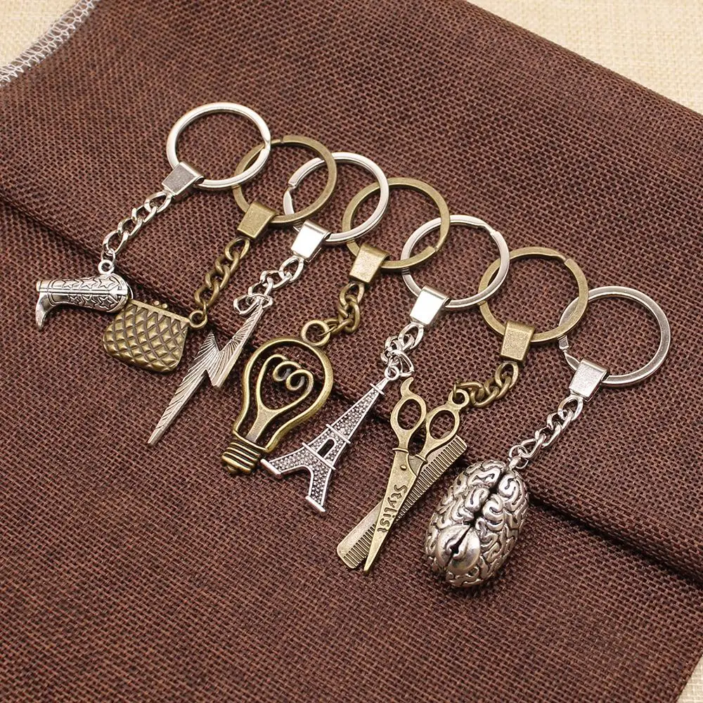 

WYSIWYG Mix Scissors Eiffel Tower Lightning Key Chain For Diy Handmade Gifts Tools Charm Key Pendant