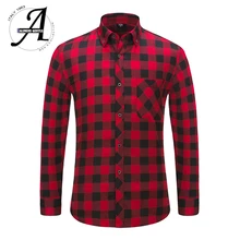 Ali Мужская Фланелевая рубашка в клетку, мужская повседневная рубашка с длинным рукавом из высококачественного хлопка, модная новинка, мужская рубашка Chemise Homme Camisa Social Masculina