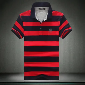 

The European and American Style Mens Polo Shirt Classic Striped 6XL 5XL 2019 Summer Cotton Polo Shirts Short Sleeve #8813