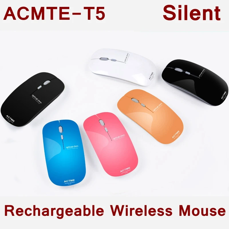 Мышь ACTME T5 аккумуляторная беспроводная 2 4 ГГц 2400DPI|wireless mouse|game mousecomputer games mouse |