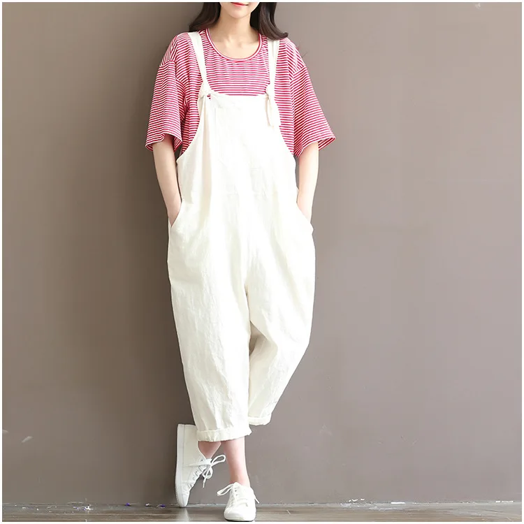 white cotton overalls