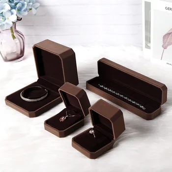 

1set Earring Necklace Pendant Velvet Jewelry Display Box Valentine's Day Wedding Box Holder Organizer Display Case