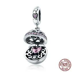 DCM может новый 100% 925 пробы любовь подарочной коробке болтающийся мяч Шарм Подвеска fit оригинальный браслет Pandora Для женщин ювелирные изделия