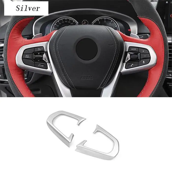 Наклейки для крышки кнопок рулевого колеса автомобиля, декоративная накладка для BMW G30 G38 5 серии, аксессуары для салона автомобиля - Название цвета: Silver