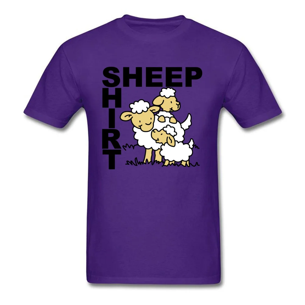 Sheep Shirt NEW YEAR DAY 100% Cotton Round Collar Tops T Shirt Short Sleeve Casual Tee-Shirt Slim Fit Custom T-Shirt Sheep Shirt purple