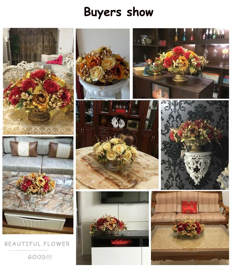 Европейская керамическая ваза+ набор искусственных цветов Декор интерьера дома украшения рабочего стола розы ваза композиция