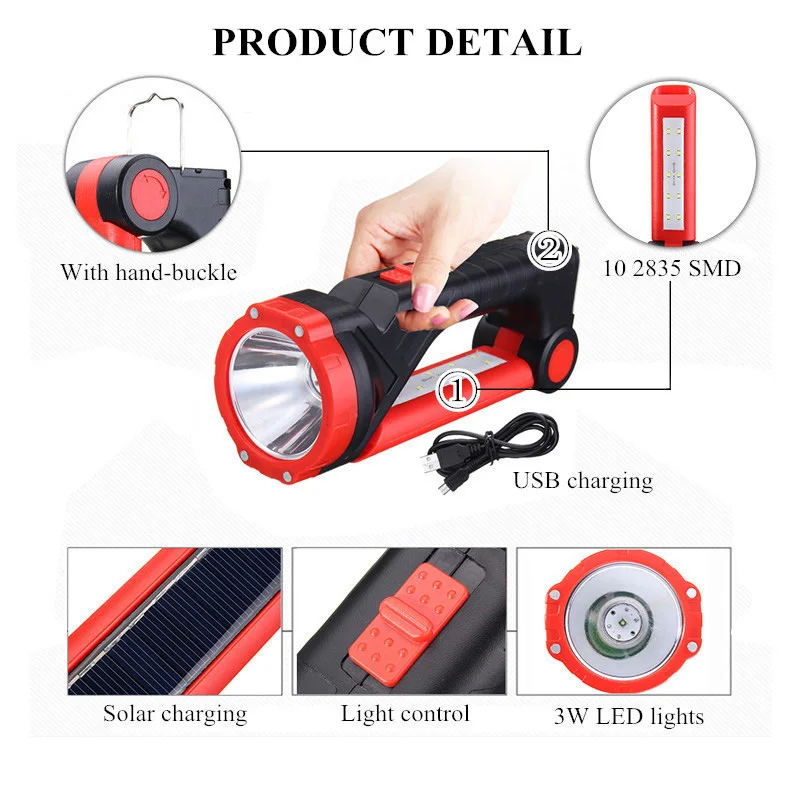 3W-Emergency-Multi-function-Solar-Flashlight-Rechargeable-LED-Light-Lamp-Charging-Powerful-Torch-For-Outdoor-Camping-Hiking 7