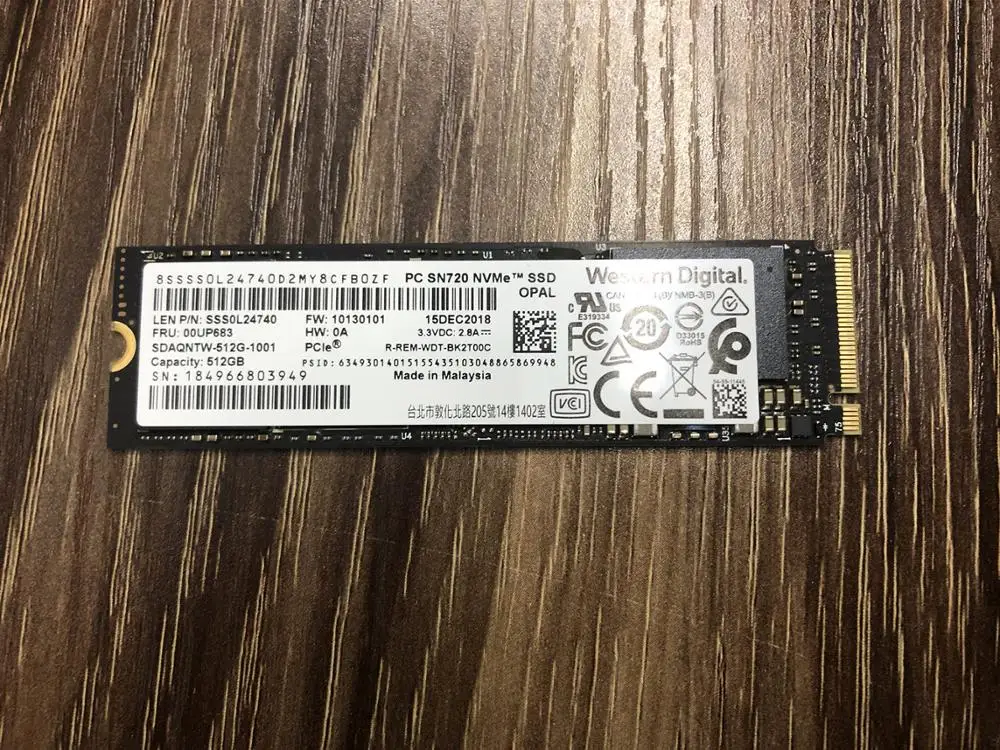 Новый оригинальный Lenovo Thinkpad X280 X1 Carbon 6th Gen Yoga 3rd 512 Гб PCIe NVME OPAL M.2 SSD FRU 00UP683| |