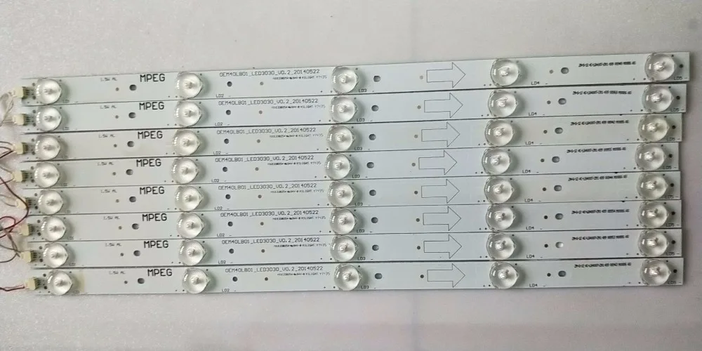 TCL L40F1800E подсветка 0EM40LB01-LED3030-V0.2_20140522 8 5 ламп 1 комплект цена | Освещение