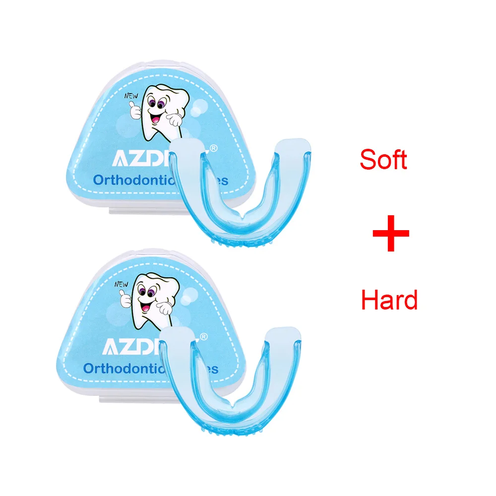 Зубной ортодонтия зубные брекеты Силиконовые зуб средство выравнивания зубы фиксатор лоток зуб протектор Капы мягкий жесткий - Цвет: soft and hard