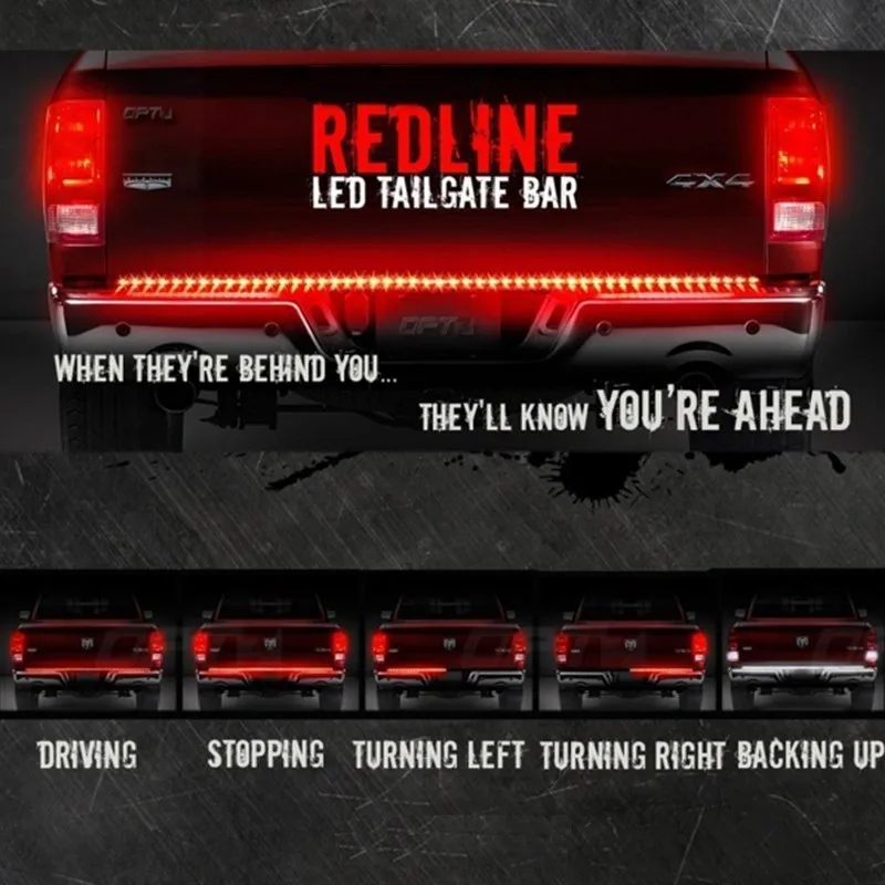 VicTsing Car LED Strip Light Bar Red White Reverse Brake Turn Signal Tail Running Brake Signal Rear Strip Light Car Truck 110cm  (8)