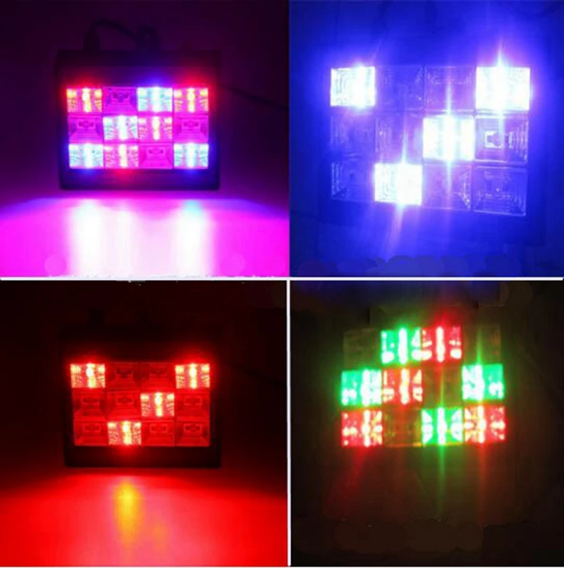 KZKRSR RGB Flash Light Stage Lighting AC110 240V 12 LEDs 9W Strobe