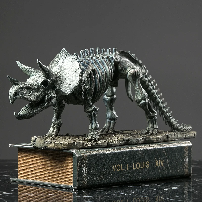 

X Large Simulation Triceratop Fossilized Skeleton Modern Home Decor Jurassic World Cool Dinosaur Resin Art Work Decoration Hogar