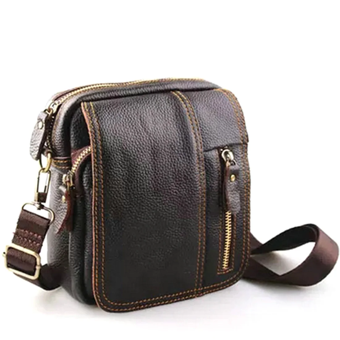 ARESLAND Vintage Leather Shoulder Bags For Men Business Messenger