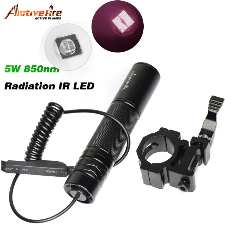 10 واط ir 850nm led ir مضيا الشعلة طويلة المدى الصيد الخفيفة ليلة الرؤية بالأشعة الشعلة في جبل الضغط التبديل