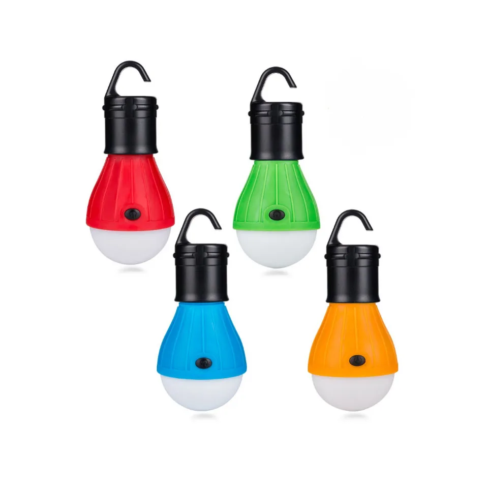 

7.5*12.8CM Portable Lantern Tent Light LED Bulb Emergency Lamp Waterproof Hanging Hook Flashlight For Camping 4 Colors Use 3*AAA