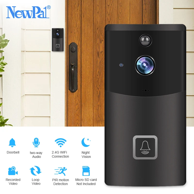 

WiFi Doorbell Camera Wireless Video Intercom Visual Call Door Bell Camera Home Security 720p Chime Ring Door Phone IR Recording