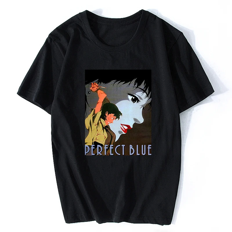 Футболка мужская с надписью Perfect Blue хлопковая тенниска в японском стиле