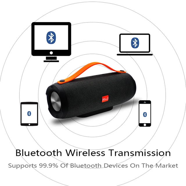 M&J Portable wireless Bluetooth Speaker Stereo big power 10W system TF FM Radio Music Subwoofer Column Speakers for Computer -