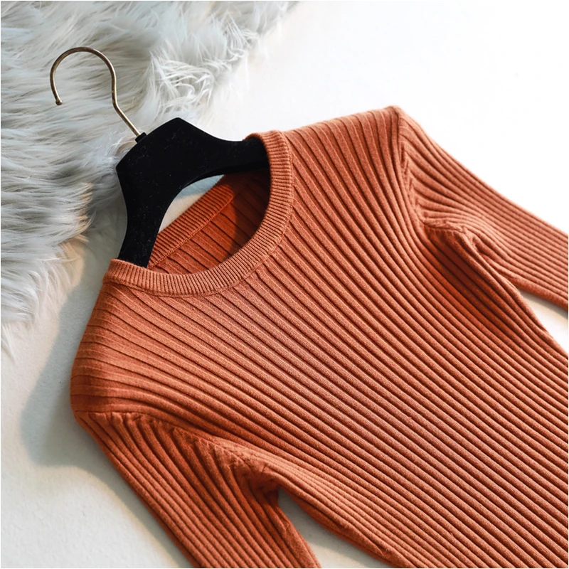 2019 женский элегантный осенне-зимний свитер облегающее приталенное однотонное платье для женщин длинное плотное вязаное платье теплое с