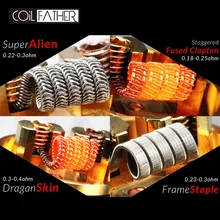 Катушка отец катушки& Хлопок Мини C& C A1 Ni80 супер инопланетянин Клэптон Дракон кожа рамки штапельного органического хлопка для электронной сигареты