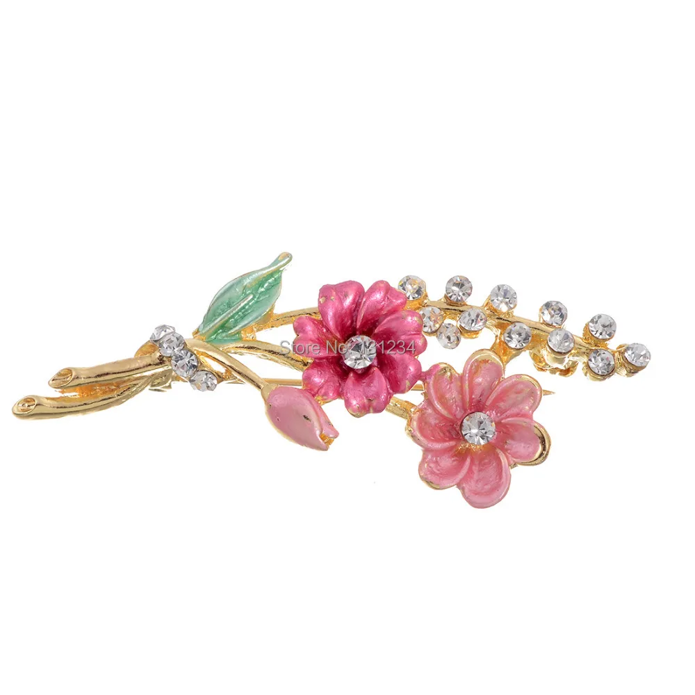 

Min. order 9usd (can mix) Fashion Exquisite Beautiful Elegant brooch Women Pink Flower Bouquet Brooch Pins