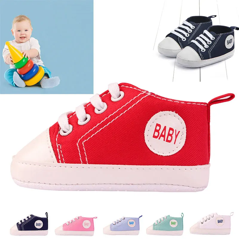 0-18 месяцев детская парусиновая обувь с дышащей нескользящей подошвой с буквенным принтом Повседневная обувь для малышей Обувь для новорожденных