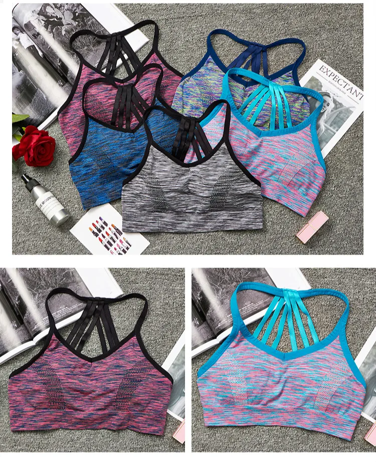 

PHIKESEYA Push Up Sports Bra High Impact Running Padded Women Sexy Seamless Bras Sport Bra Top For Yoga Fitness Workout sports