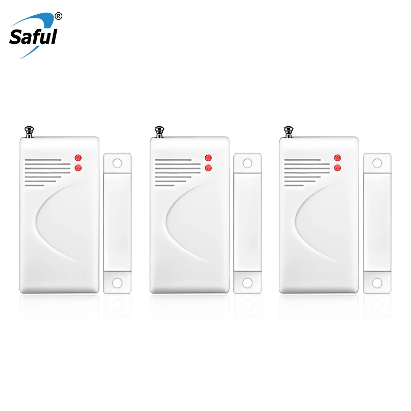 

Saful 433MHZ Wireless Door Window Sensor Detector With Antenna GSM Security alarm System without battery China Detector Supplier