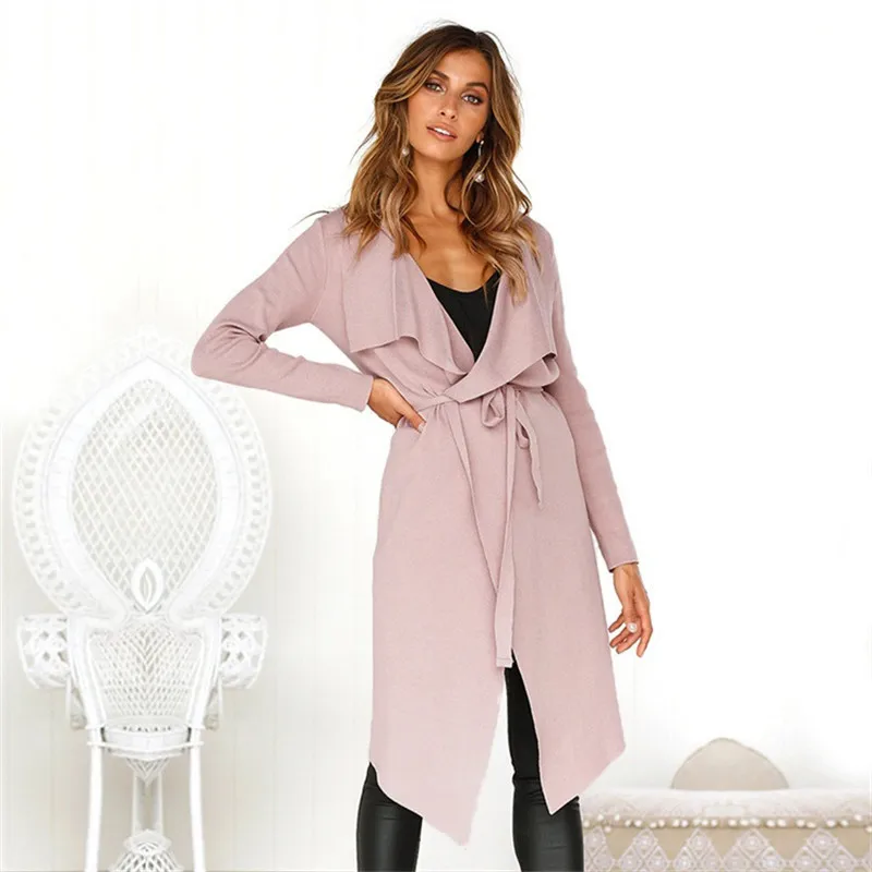 Viven Leigh Sashes Elastic Cardigan Winter Sweaters Women Jumper Knitted Sweater Female Coat Soft Casual Jackets Pull Outerwear |