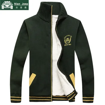 

2020 New Brand Autumn Winter Thick Fleece Mens Sweaters Cotton Wool Knitwear Cardigan Masculino Sweater hombre Plus Size M-3XL