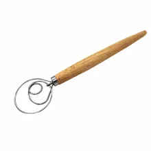 Кондитерский блендер из нержавеющей стали для хлеба и выпечки, миксер для теста, ручка, венчик блендер для теста, деревянная ручка для яиц