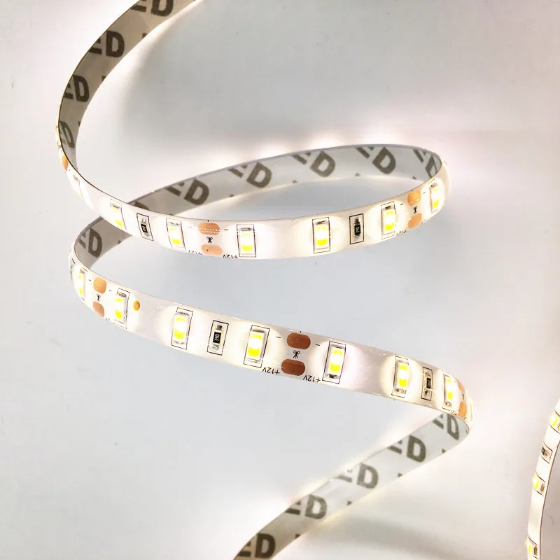 

5 м/рулон 5630 Светодиодная лента освещения DC12V 60 LED/M 5m 300led не водонепроницаемый SMD 5630/5730 холодный белый 6500K теплый белый 3500K