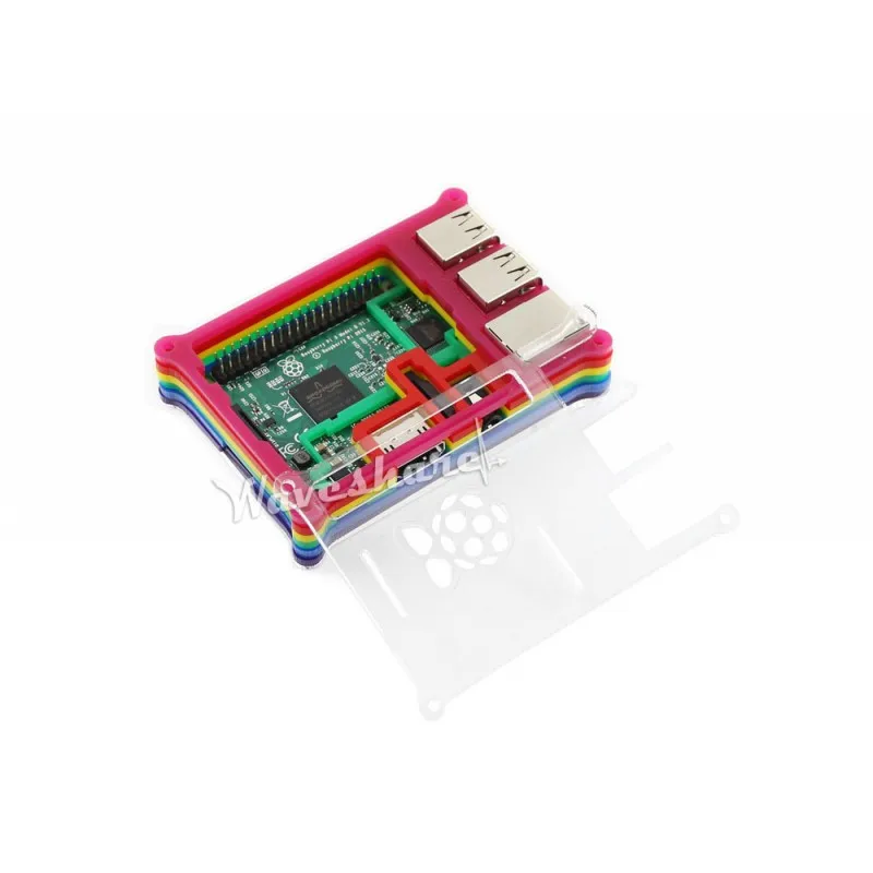 

Raspberry Pi 3 Model B 2016 Newest Version with Multi Colors Case 1.2GHz 64-bit Quad-core ARM Cortex-A53 1GB RAM Mini PC