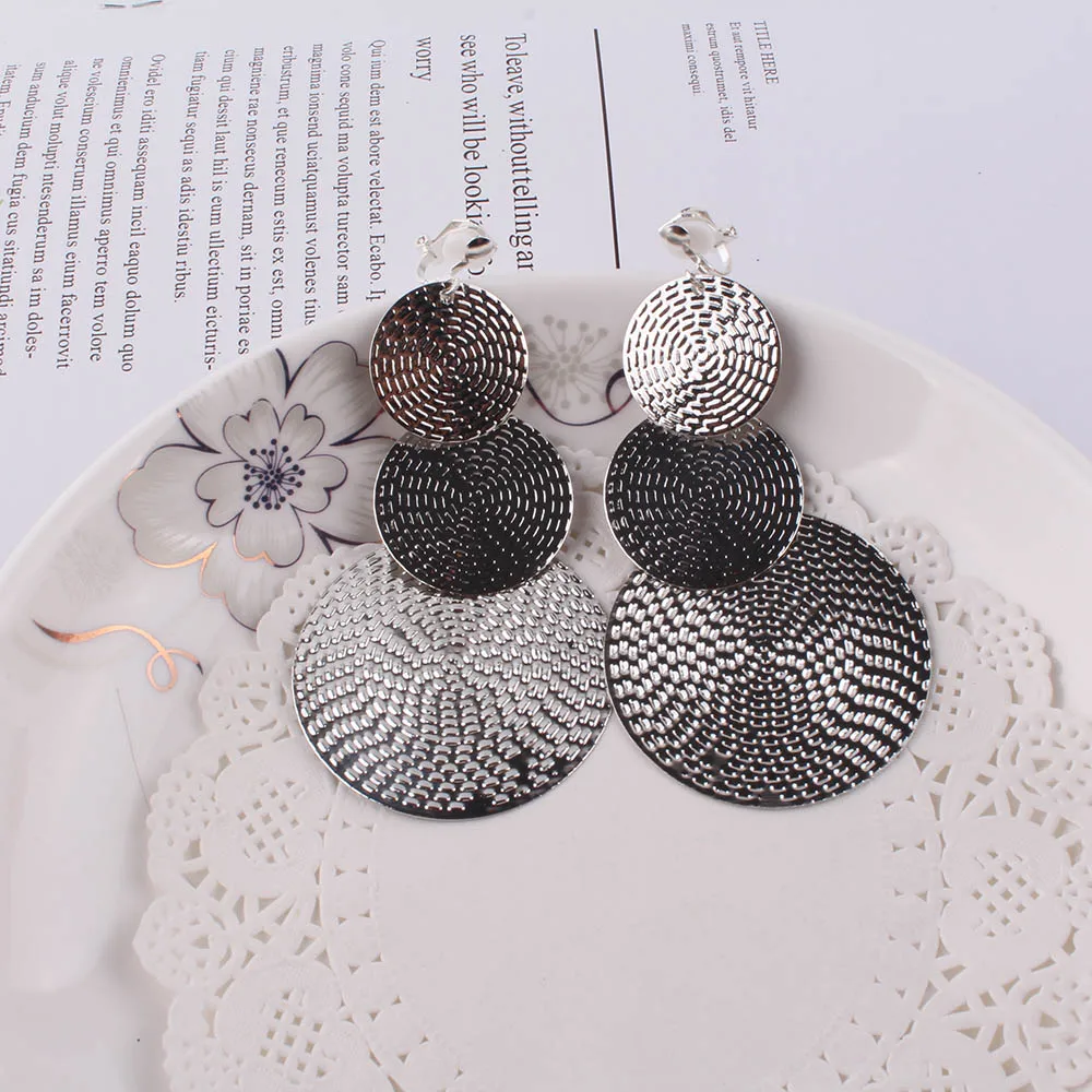 JIOFREE Long Metal Clip on Earrings For Women Vintage Earrings Without Piercing Ear Clip ear clip earrings clip earrings ear clip ear accessories