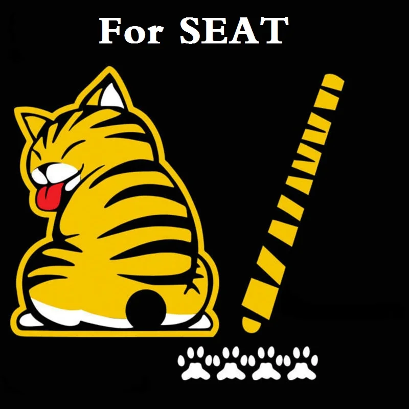

Car Body Window Stickers Funny Cartoon Cat Moving Tail Decal For SEAT Cordoba Exeo Ibiza Cupra Leon Cupra Mii Toledo