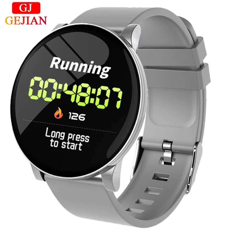 GEJIAN Mens Smart Watch IP67 Waterproof Heart Rate Monitoring Fitness Bracelet Sport Smartwatches For IOS Xiaomi Android - Цвет: gray