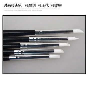 

by dhl or ems 200sets 5pcs/set Nail Art Brush Pen Silicone Head Carving Emboss Shaping 3D DIY Hollow Sculpture Acrylic beauty