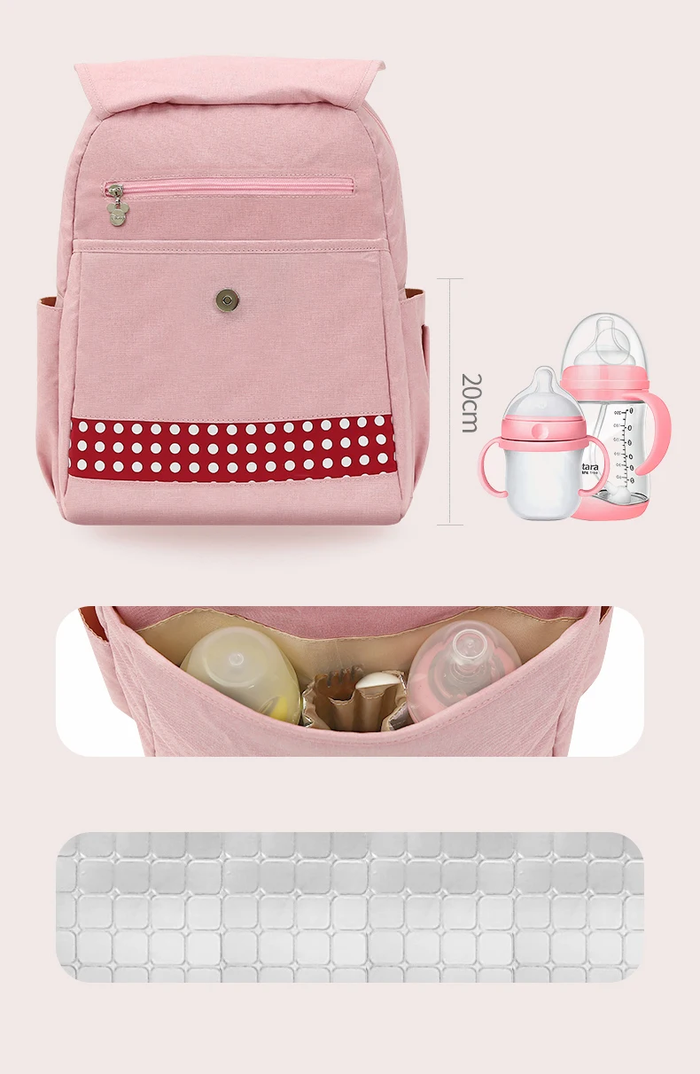 Disney Multi Функция водостойкие usb-обогреватель изоляции Мода черный, розовый Детские Packpack для Подгузники Мать рюкзак для путешествий