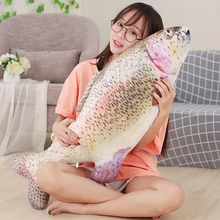 1pc 40/60 cm Simulation Salmon Pillow lifelike Modelling Plush Toy Soft Stuffed fish Doll Cute Cushion Creative gifts child kid