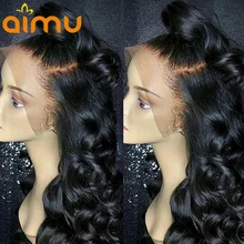 Перуанские Виргинские Волосы, волнистые человеческие волосы, парики 360 кружевных фронтальных париков для черных женщин, волнистые парики, бразильские волосы