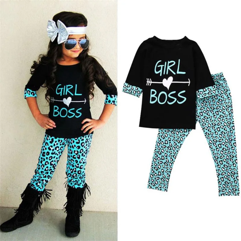 

toddler girl clothes 2PCS Toddler Kids Baby Girls Outfits T-shirt Tops Dress+ Long Pants Clothes Set clothes for girls LSY0816