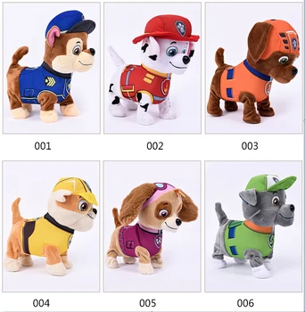 Puppy Patrol Walking Barking Plush Dog Robot Musical Interactive Toy Dog Electric Pets Plush Toys For Kids Battery Dog Toy Gifts