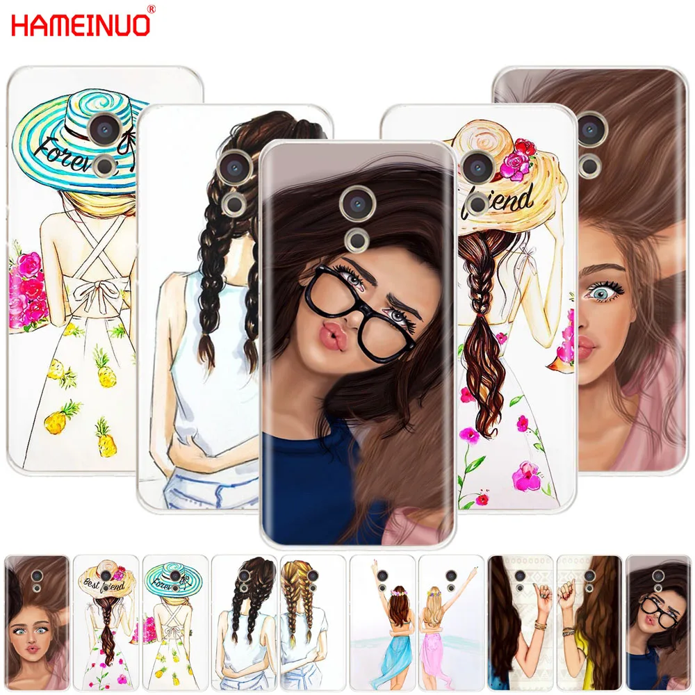 

HAMEINUO Girls Brunette Blonde Best Friends Cover phone Case for Meizu M6 M5 M5S M2 M3 M3S MX4 MX5 MX6 PRO 6 5 U10 U20 note plus
