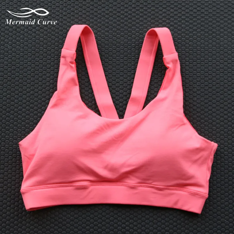 Cena Mermaid Curve Quality damskie biustonosze sportowe do biegania joga Athletic jednolita sukienka kopertowa pas piersiowy kamizelka damska topy fitness