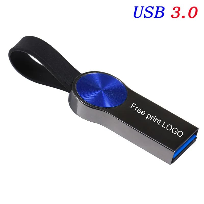 Blue JASTER USB 3,0 флеш-накопители модные высокоскоростные 32 Гб 64 Гб 128 ГБ металлическая Водонепроницаемая usb-флешка логотип клиента - Цвет: Blue