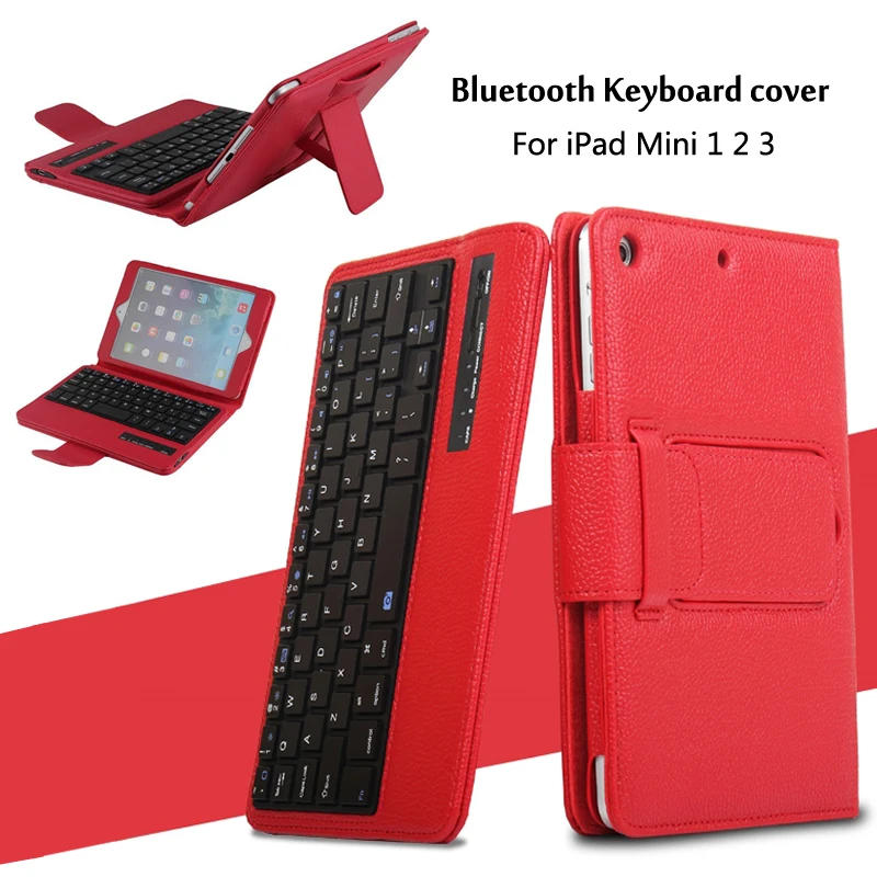 

For iPad Mini 2 Mini 3 Mini 4 Magnetically Detachable Bluetooth Keyboard Portfolio Folio PU Leather Case Cover For Mini2/3/4