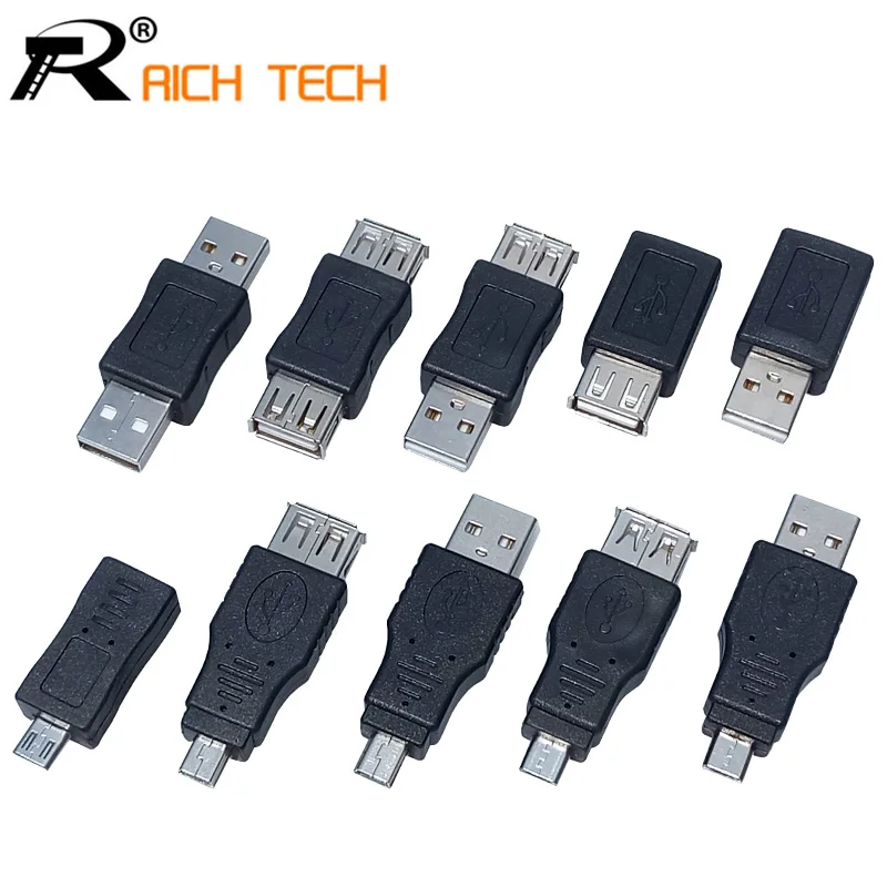 10 шт. полный комплект USB разъем мужчин и женщин Micro OTG мини адаптер продает оптом