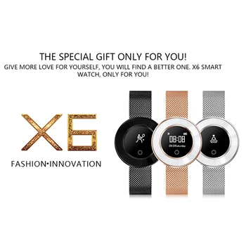 

Lady Smart Bracelet IP68 Waterproof Steel Strap Heart Rate Monitoring Blood Pressure Smart Watch to Queen