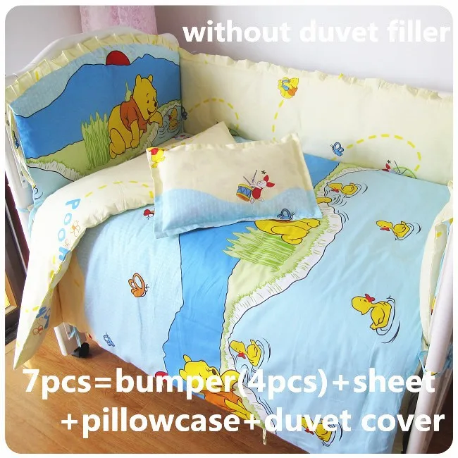 

Promotion! 6/7PCS Cot Bedding set 100% breathable cotton autumn and winter baby bedding set ,120*60/120*70cm